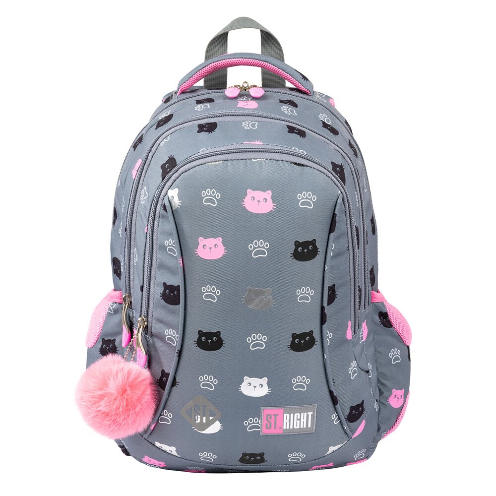 St Majewski Ghiozdan cu 3 compartimente St.Right Kitty Paw 39 cm