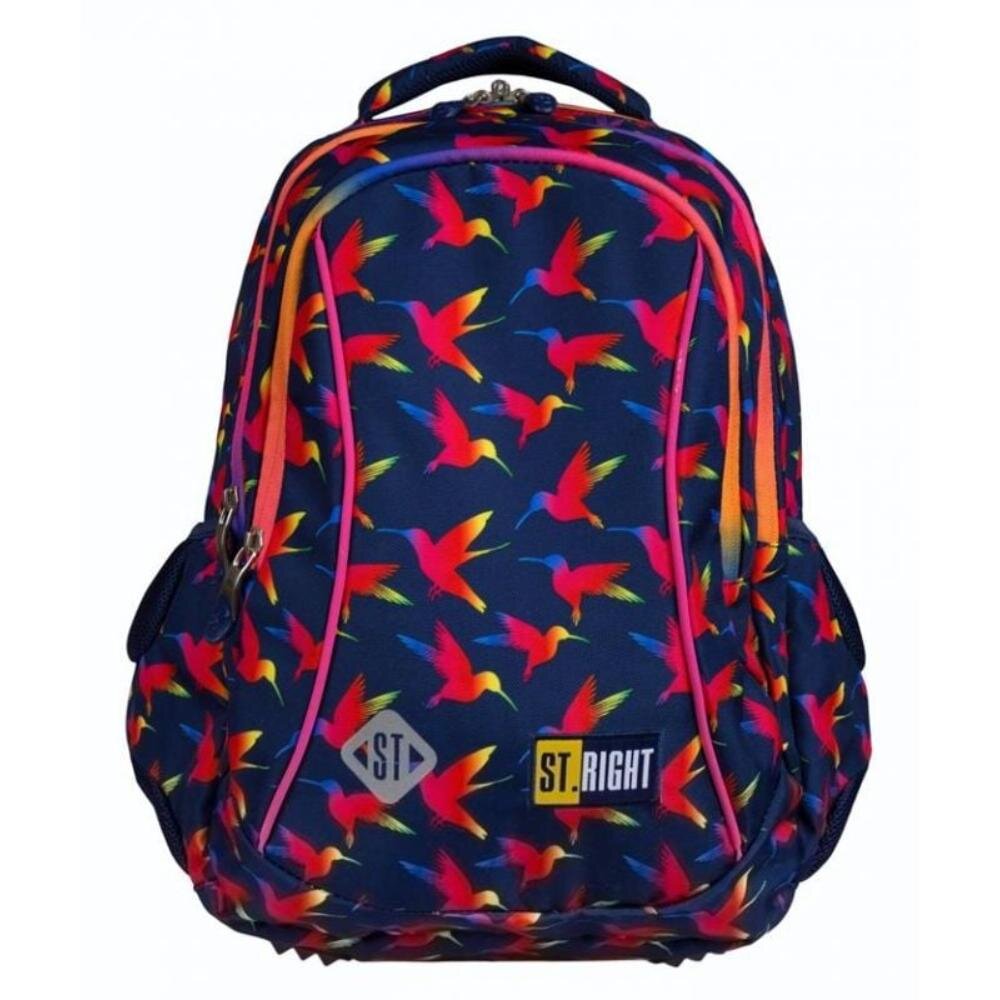 St Majewski Ghiozdan cu 3 compartimente St Right Rainbow Birds Negru-Rosu