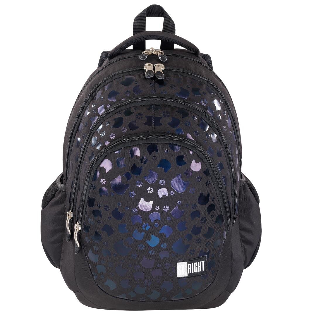 St Majewski Ghiozdan cu 4 compartimente St.Right Black Cats 42 cm Negru