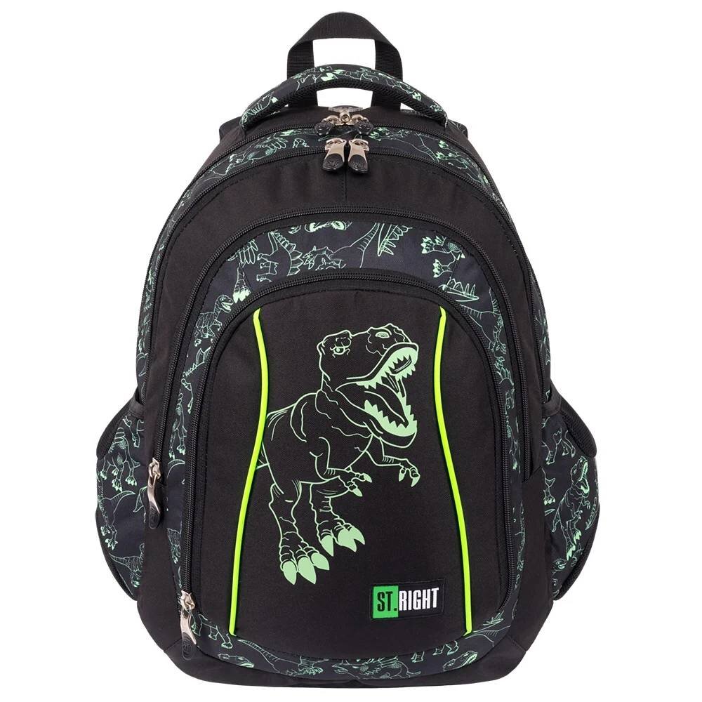 St Majewski Ghiozdan cu 4 compartimente St. Right Reflective T-Rex 43 cm