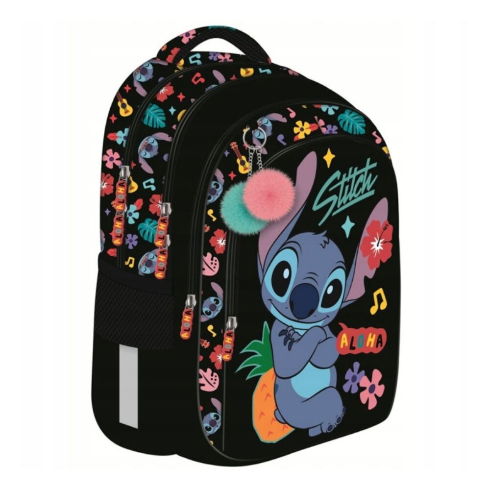 St Majewski Ghiozdan cu 4 compartimente Stitch 40 x 28 x 18 cm Negru