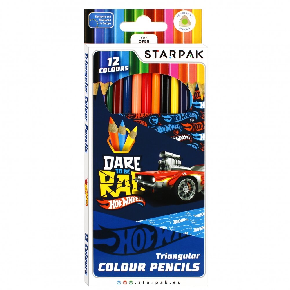 Starpak Creioane colorate Hot Wheels 12 buc