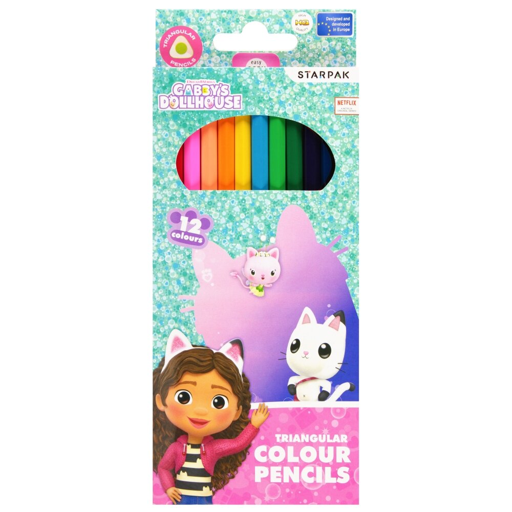 Starpak Creioane de colorat Gabbys Dollhouse 12 buc