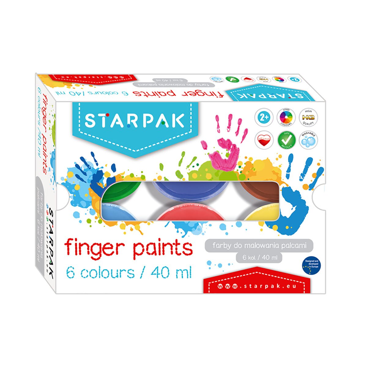 Starpak Finger paints cu 6 culori 40 ml