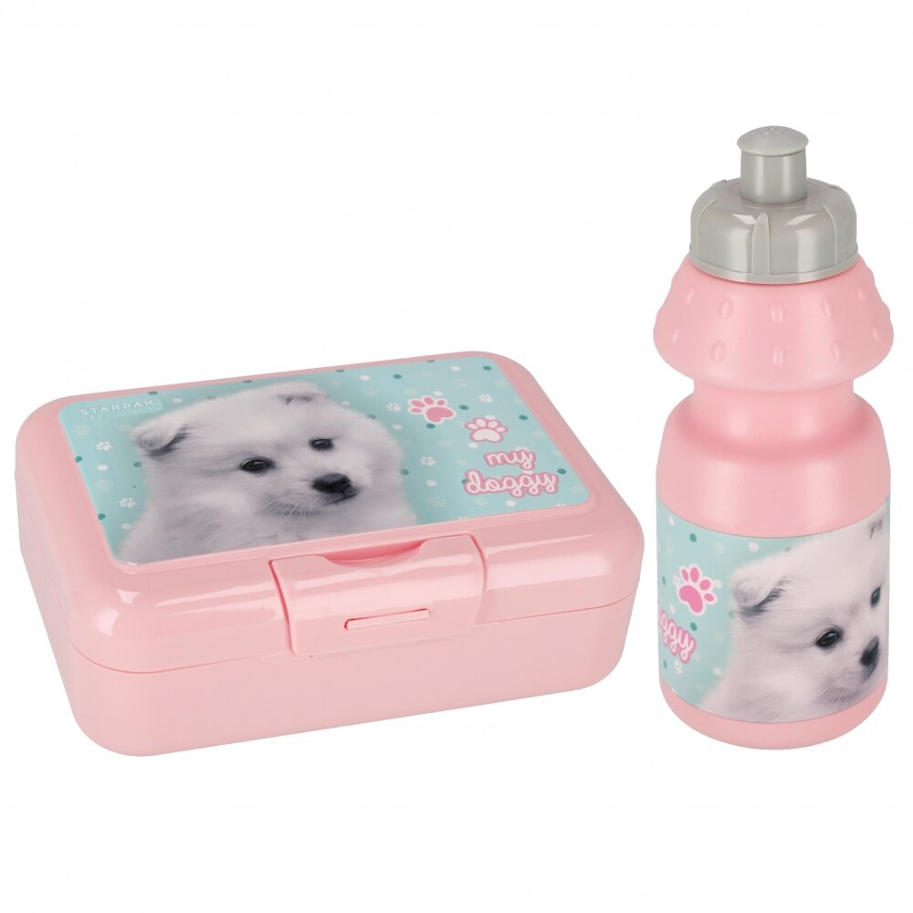 Starpak Set bidon de apa 350 ml si caserola de pranz 16 x 12.5 cm Cuties Doggy