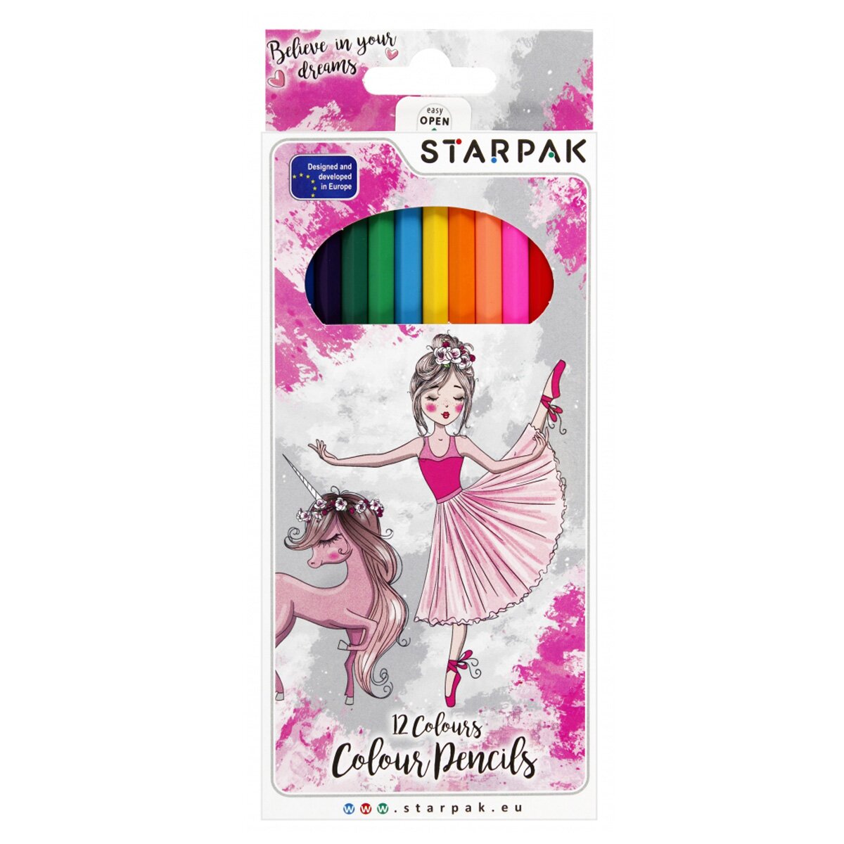 Starpak Set creioane colorate Balerina 12 culori