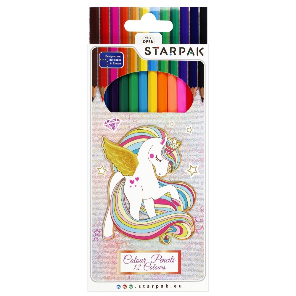 Starpak Set creioane colorate Unicorn 12 culori