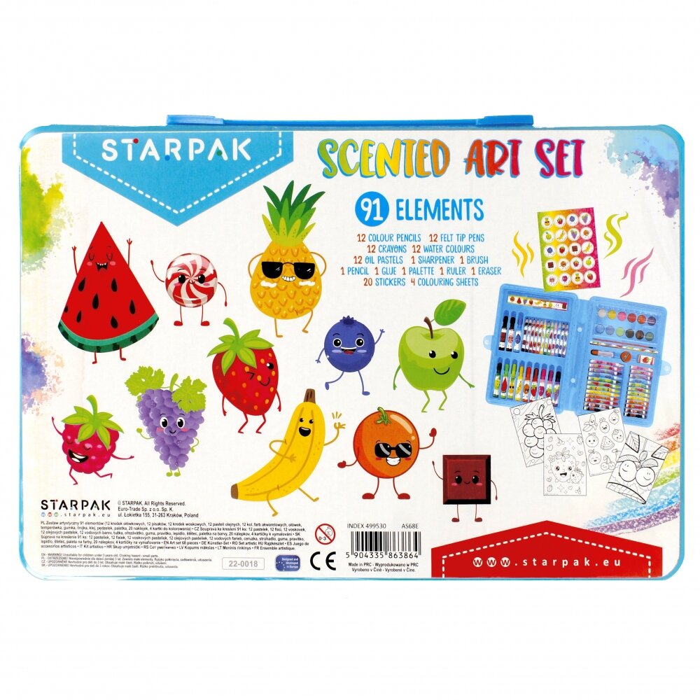 Starpak Set de colorat cu markere si creioane parfumate 91 buc