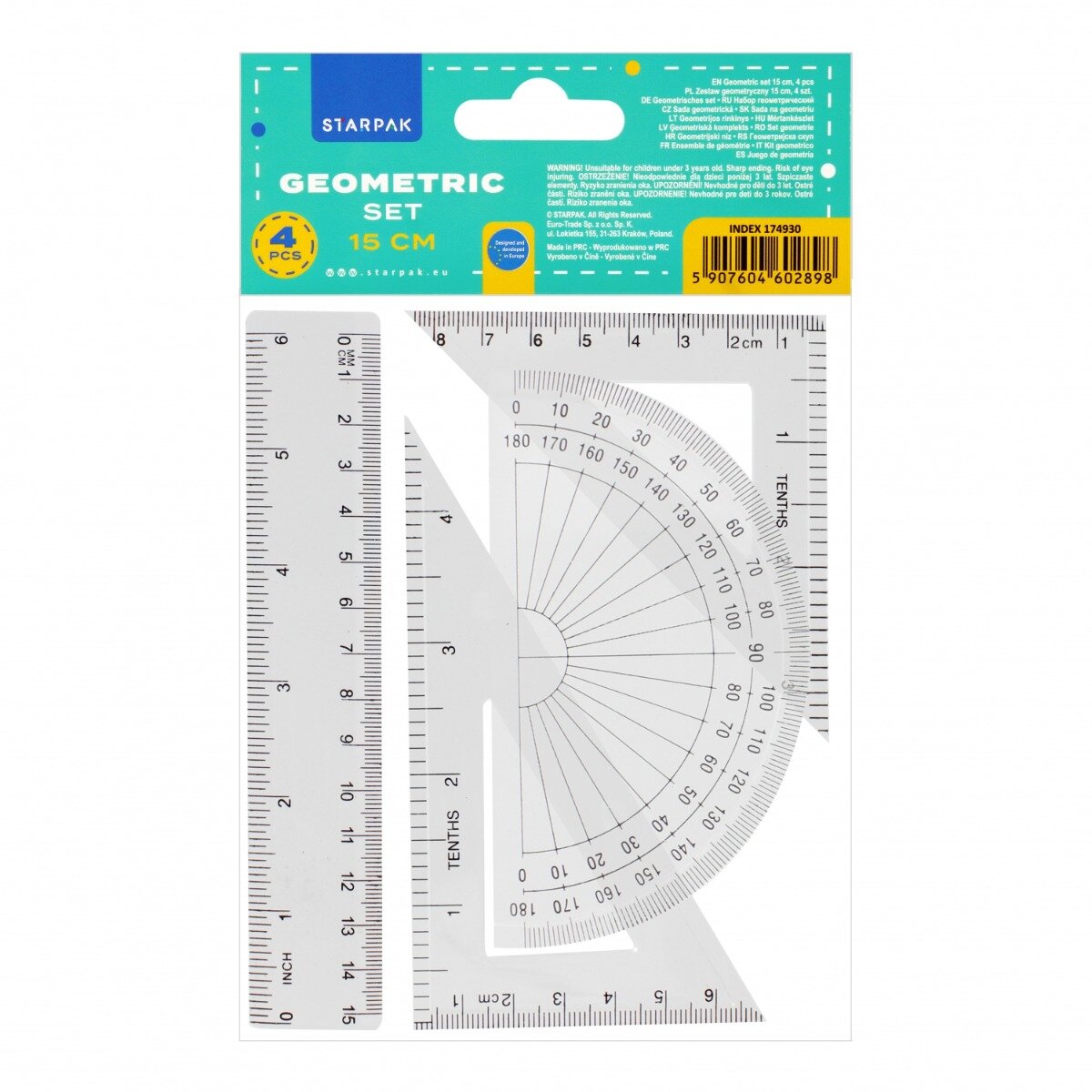 Starpak Set geometrie 15 cm 4 buc