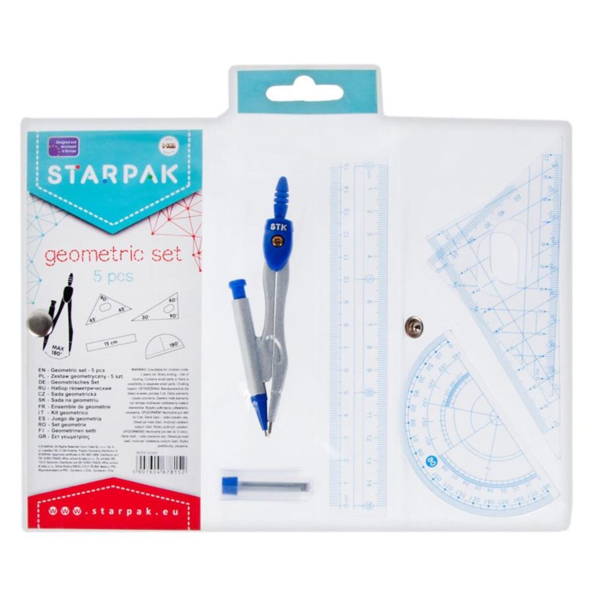 Starpak Set geometrie cu instrumente si compas