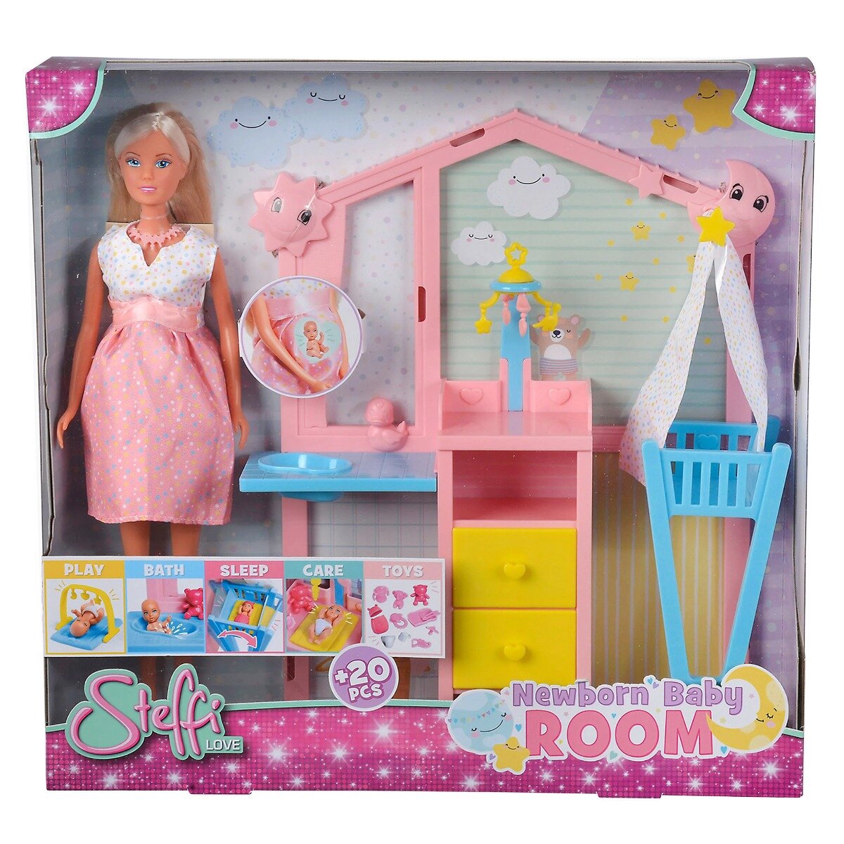 Steffi Love Set de joaca Camera bebelusului cu papusa si accesorii