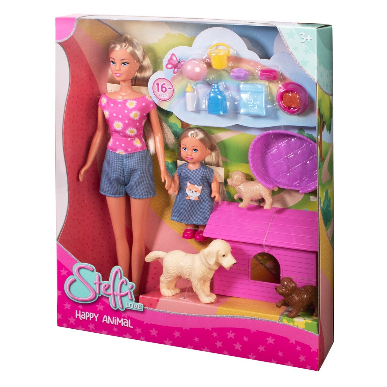 Steffi Love Set papusa Steffi Evi si animalute Happy Animal Catelusi
