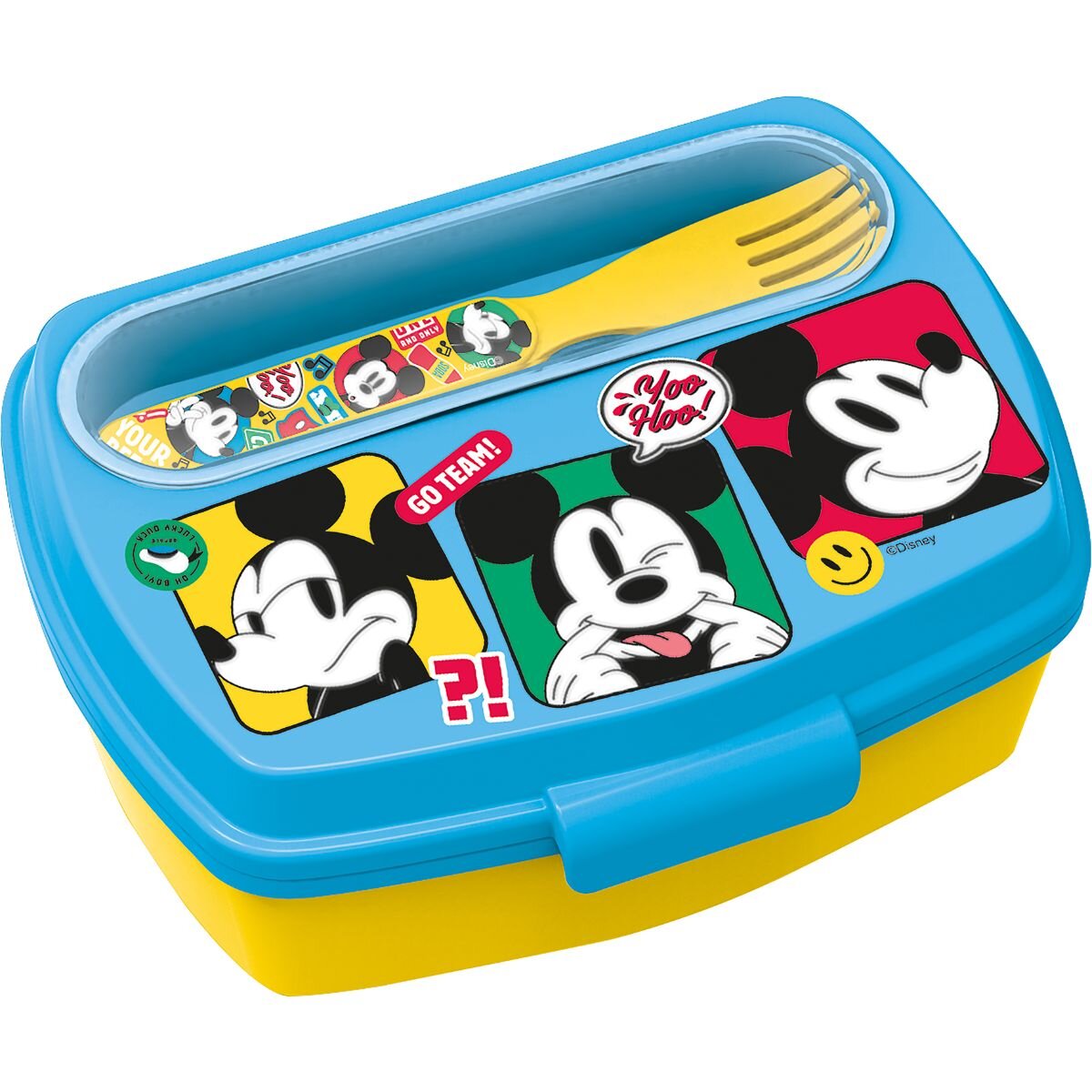 Stor Caserola de pranz cu tacamuri Mickey Mouse