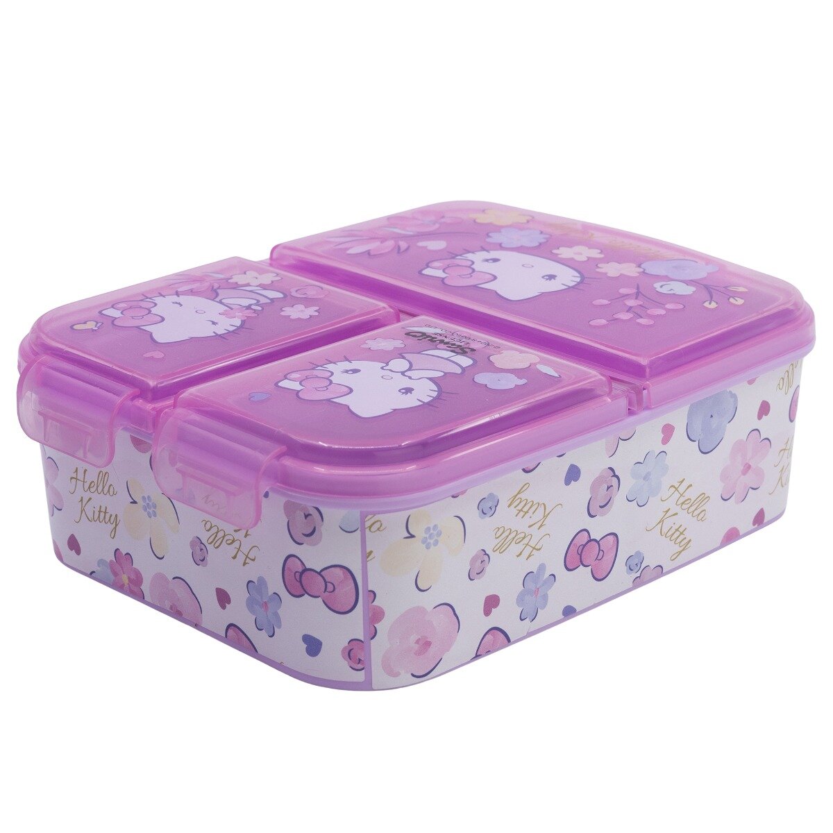 Stor Caserola pentru pranz cu 3 compartimente Hello Kitty