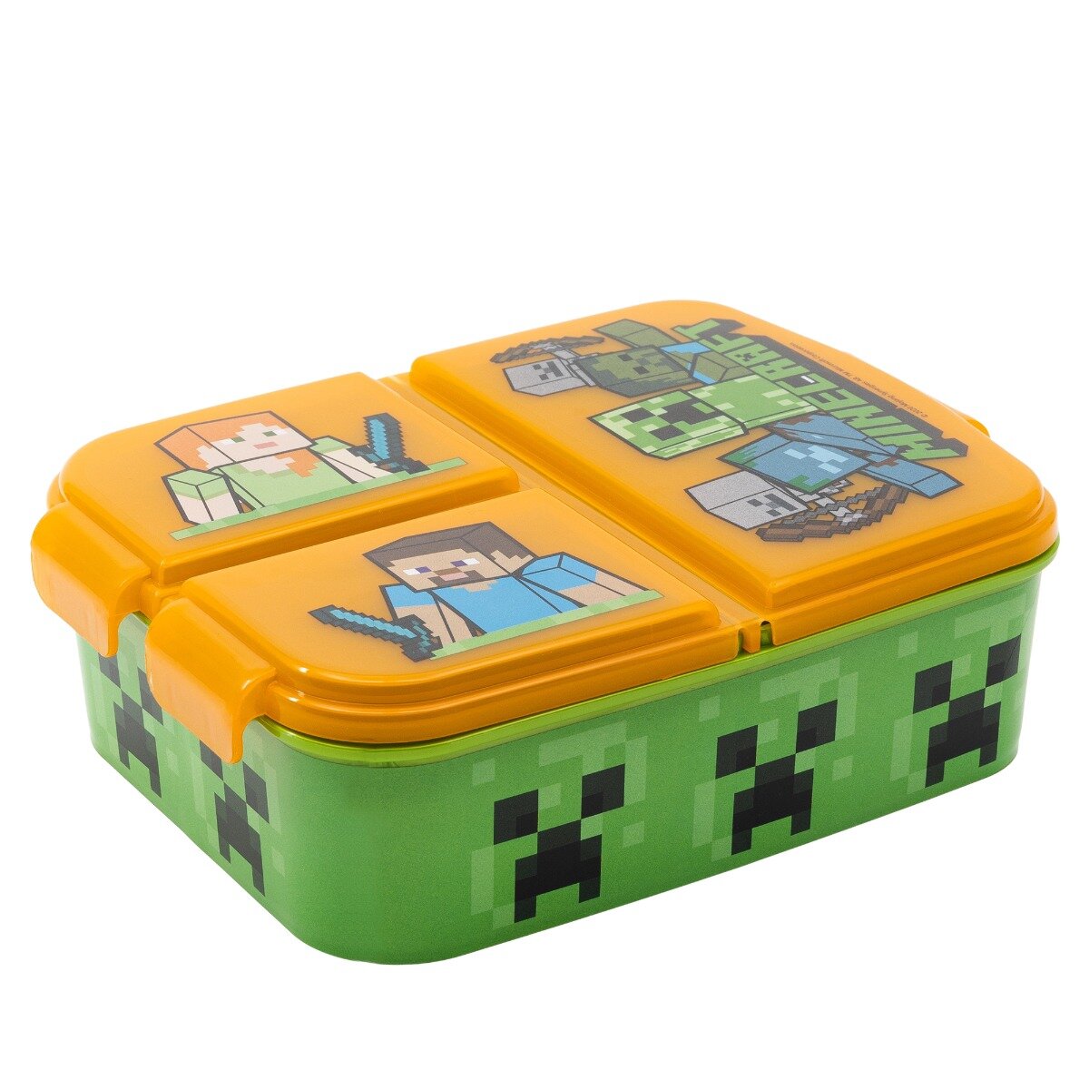 Stor Caserola pentru pranz cu 3 compartimente Minecraft