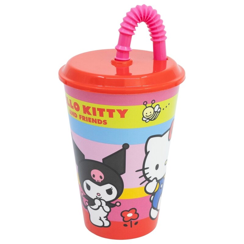 Stor Pahar cu pai Hello Kitty and Friends 430 ml