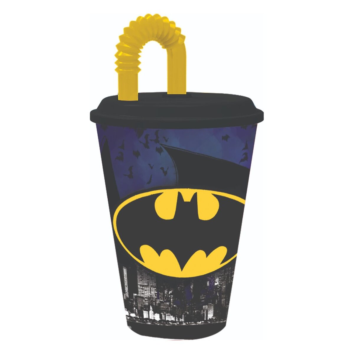 Stor Pahar cu pai si capac Batman 430 ml