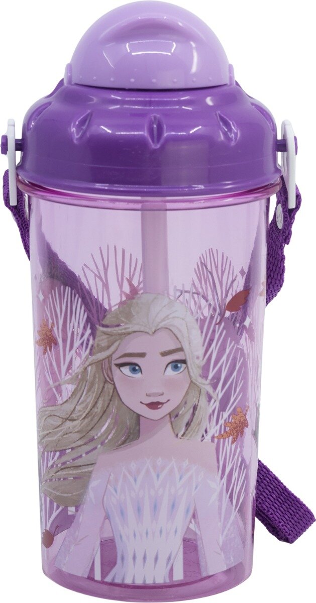 Stor Sticla din plastic cu pai Disney Frozen 465 ml