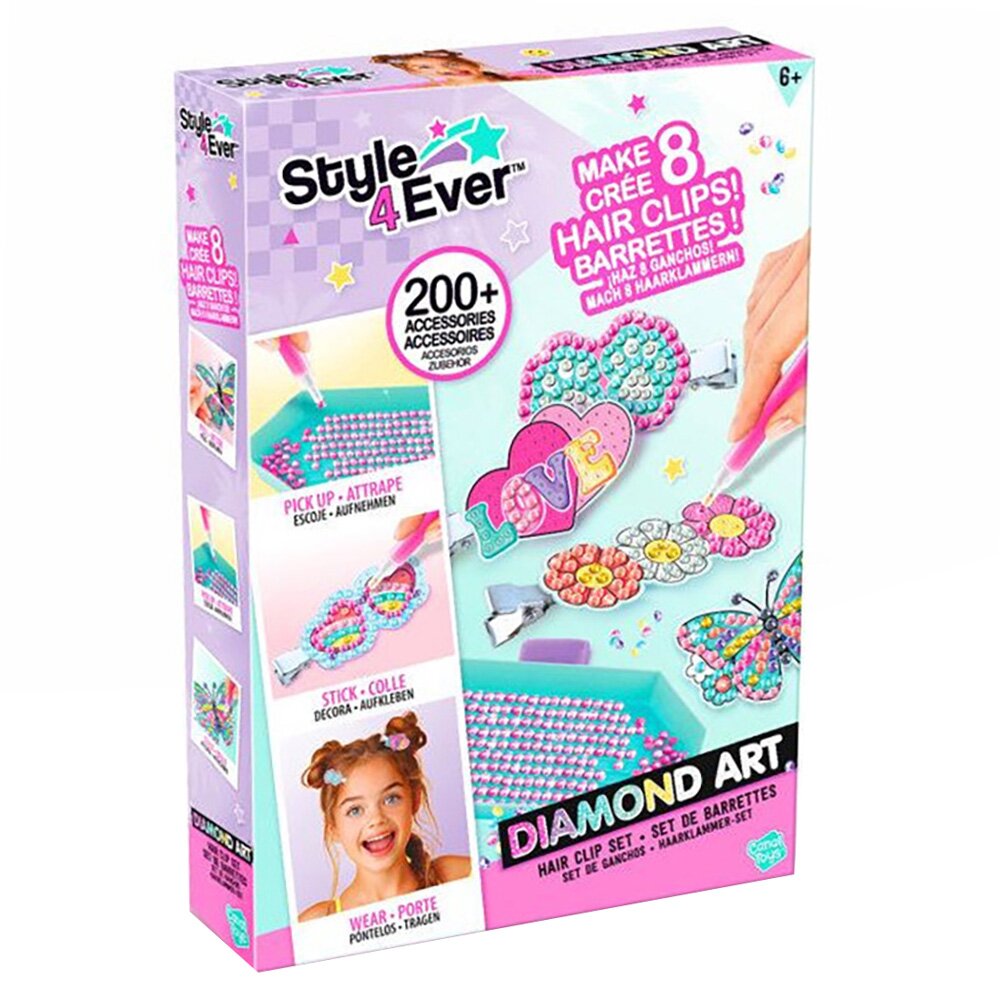Style 4 Ever Set de creat 8 agrafe de par Diamond Art