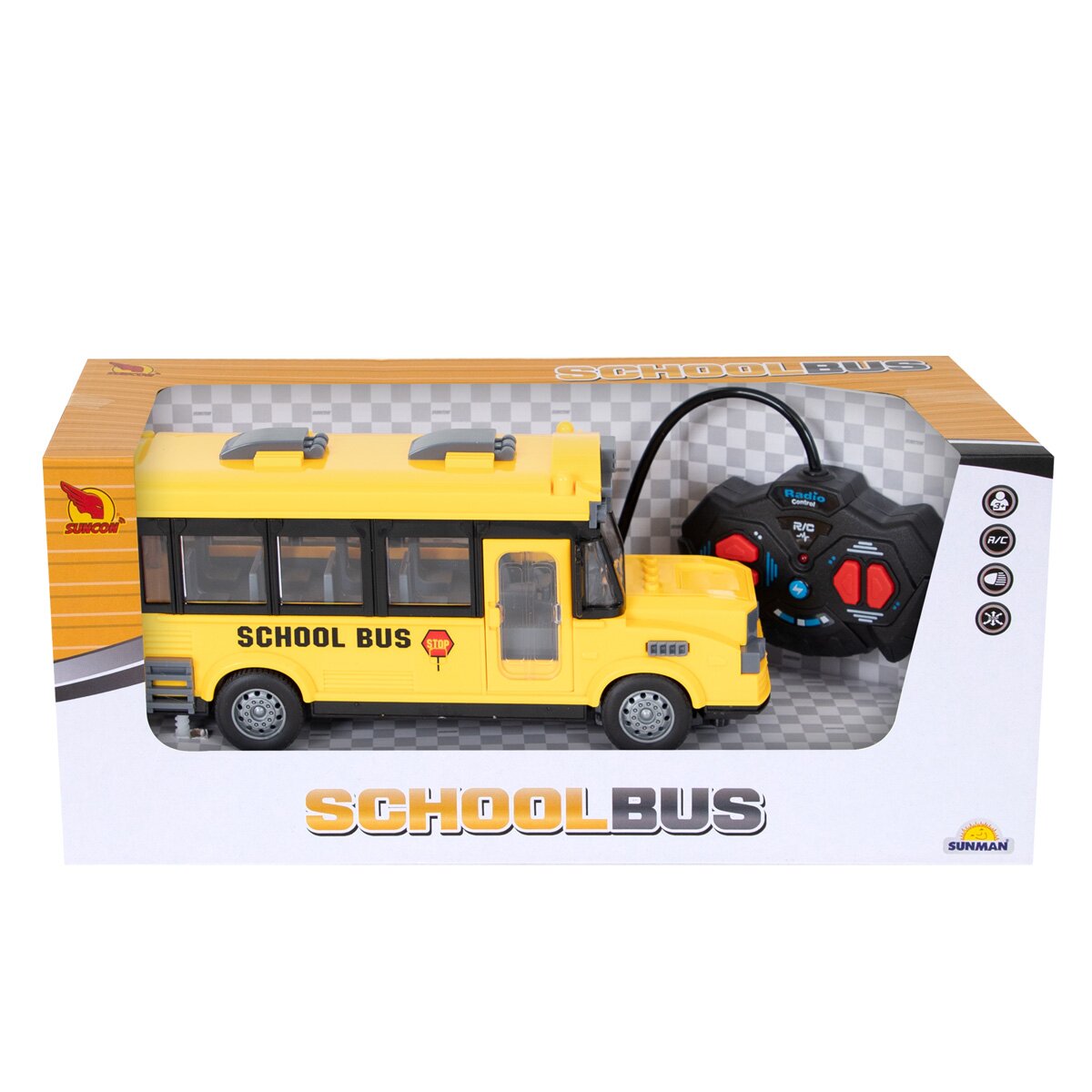 Suncon Autobuz scolar cu lumini si telecomanda 1:32