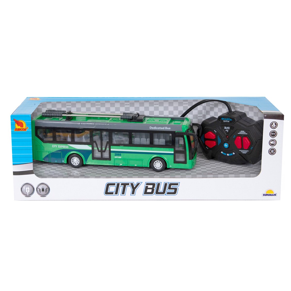 Suncon Troleibuz cu lumini si telecomanda City Bus 1:32