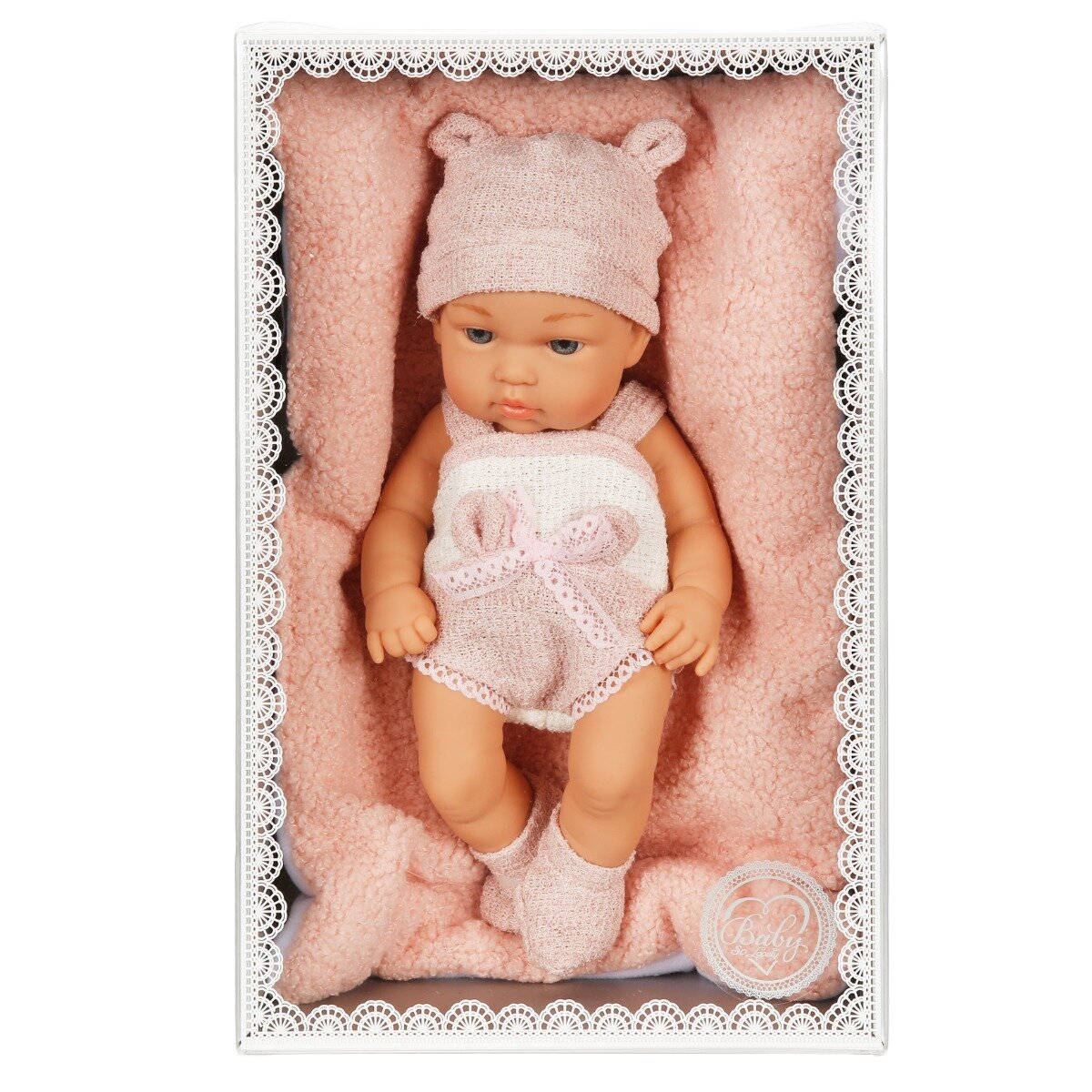 Sunman Bebelus cu paturica Baby So Lovely Roz 30 cm
