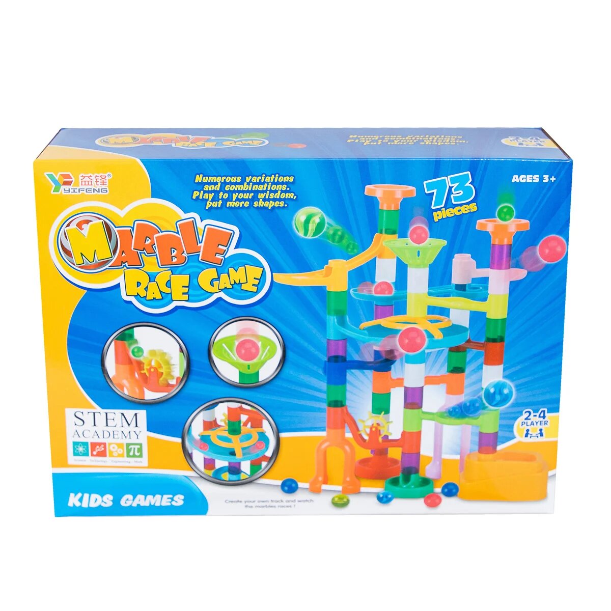Sunman Joc de constructie Marble Race Game Cursa bilelor 73 piese