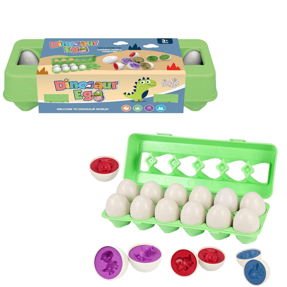 Sunman Joc educativ Dinosaur Eggs 12 piese