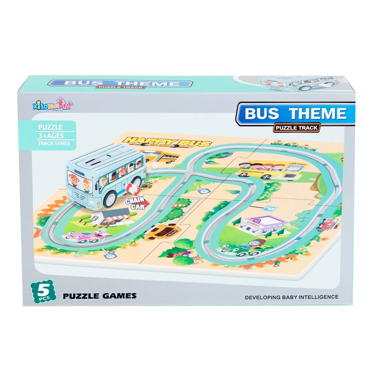 Sunman Joc si puzzle 2 In 1 Autobuz scolar