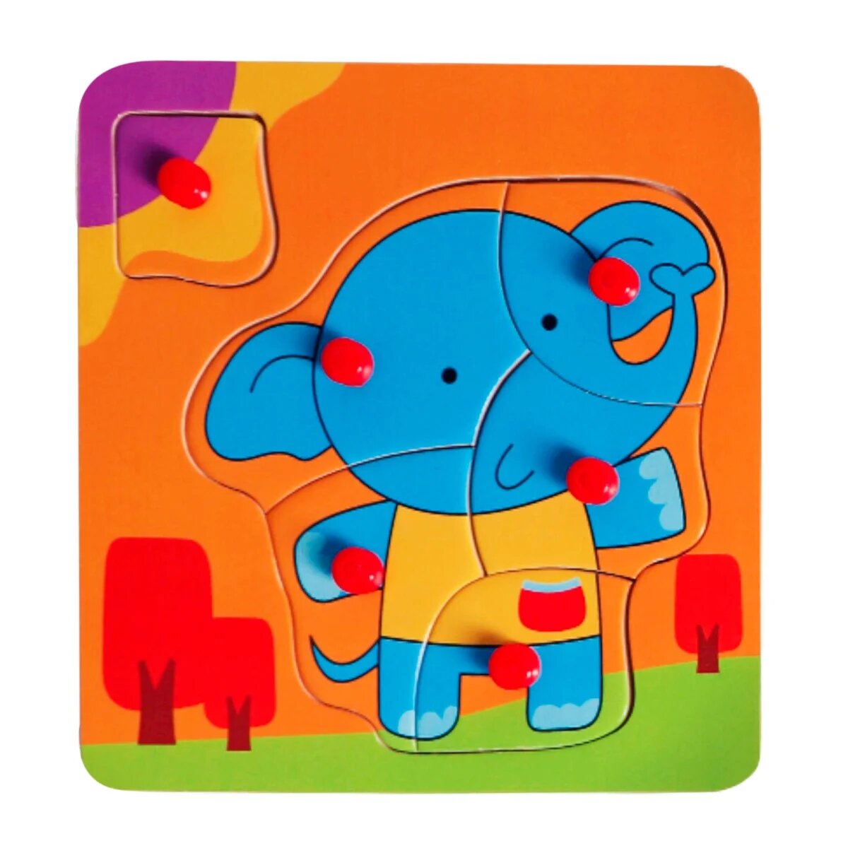 Sunman Mini puzzle din lemn Animalute 5 6 piese