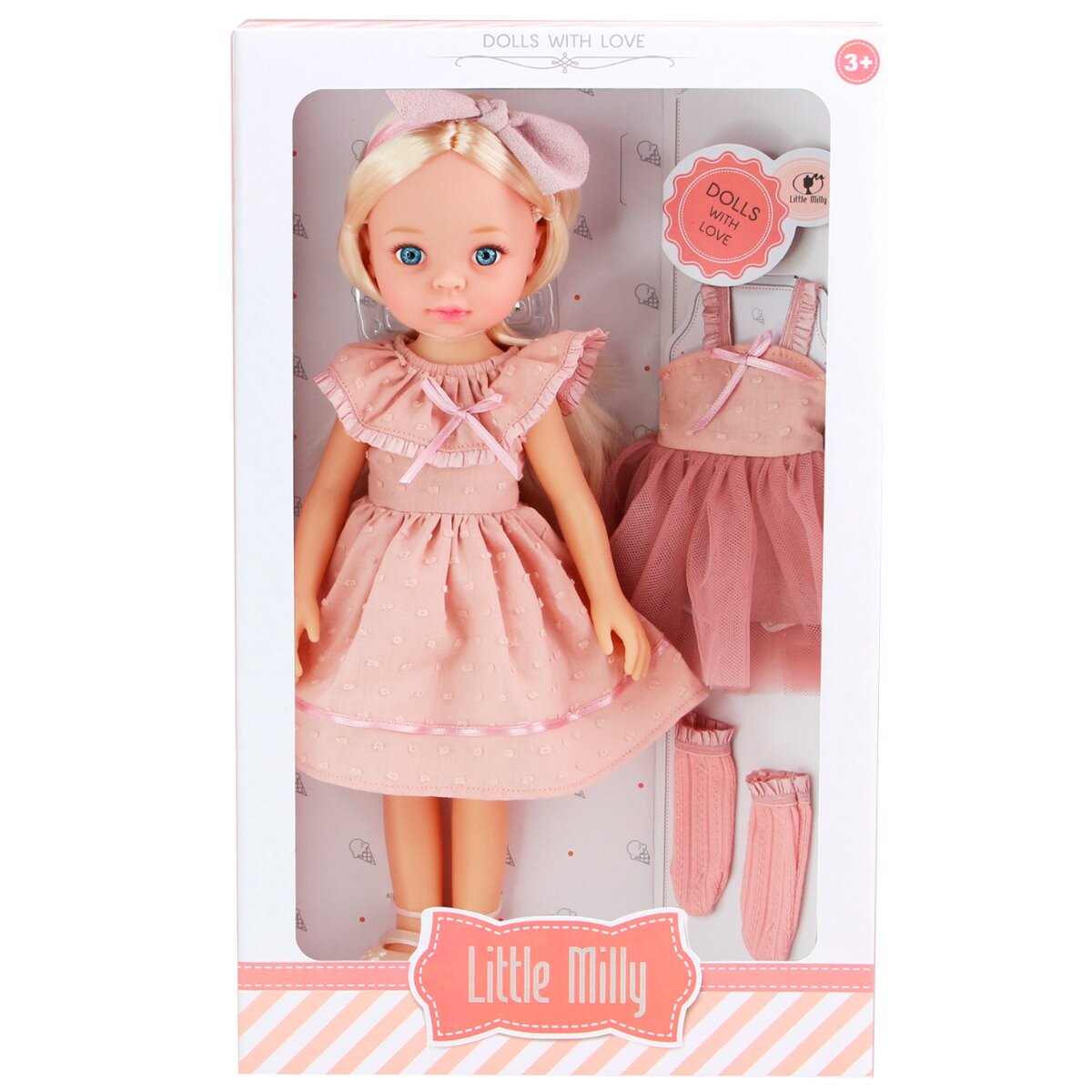 Sunman Papusa cu tinuta de schimb Little Milly Roz 33 cm