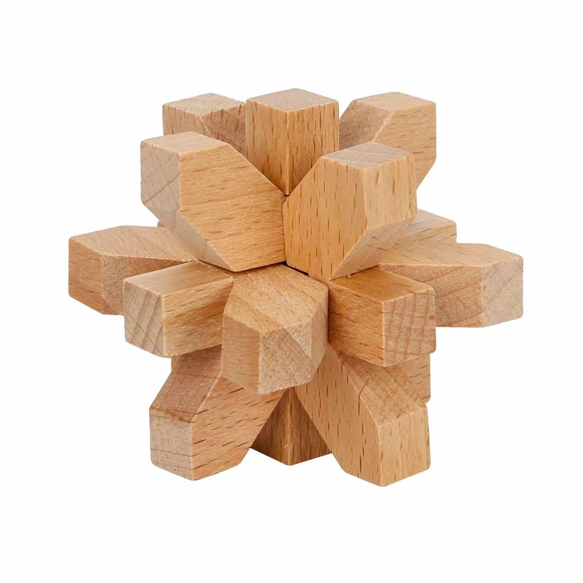 Sunman Puzzle 3D din lemn Cub Burr