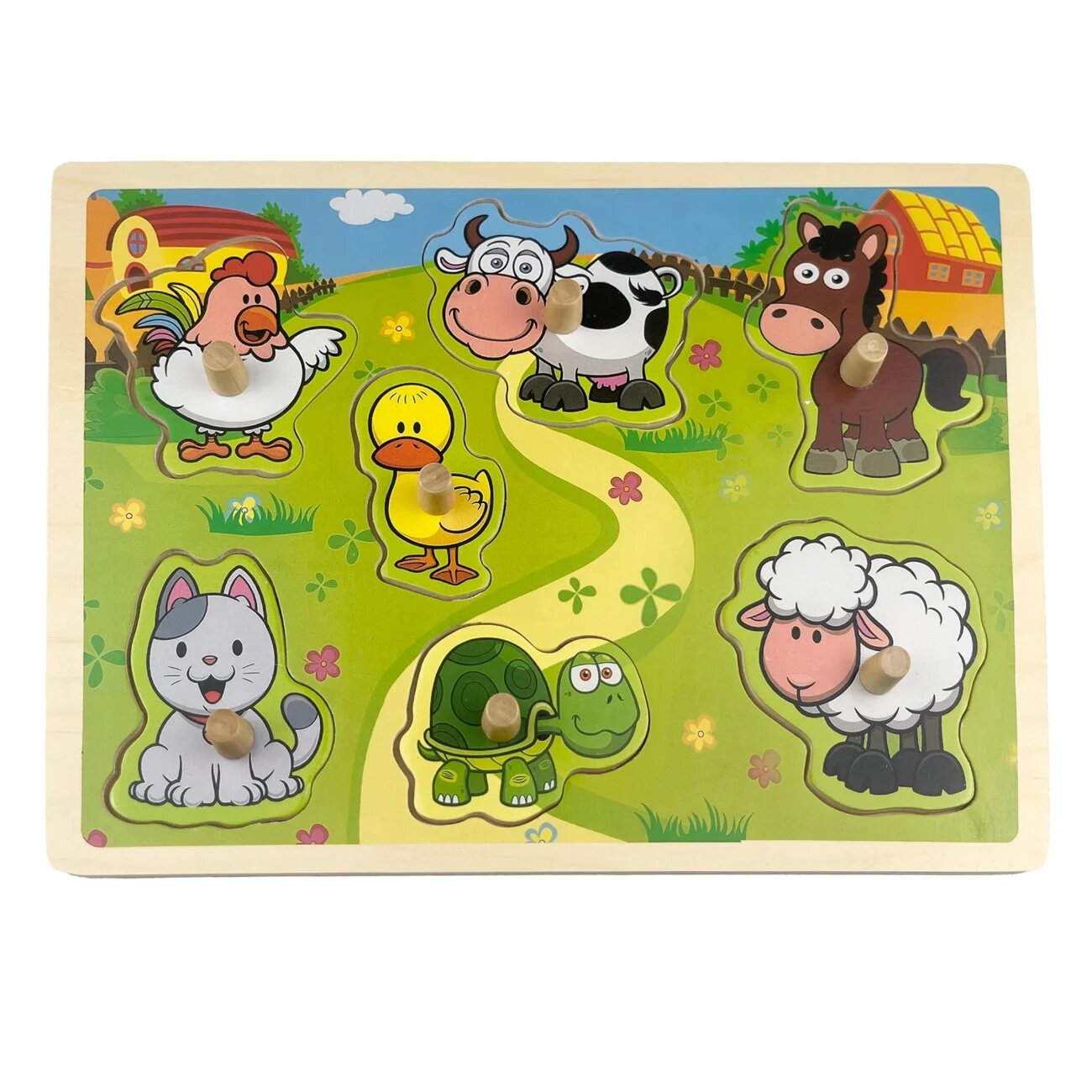 Sunman Puzzle din lemn Animale domestice 7 piese