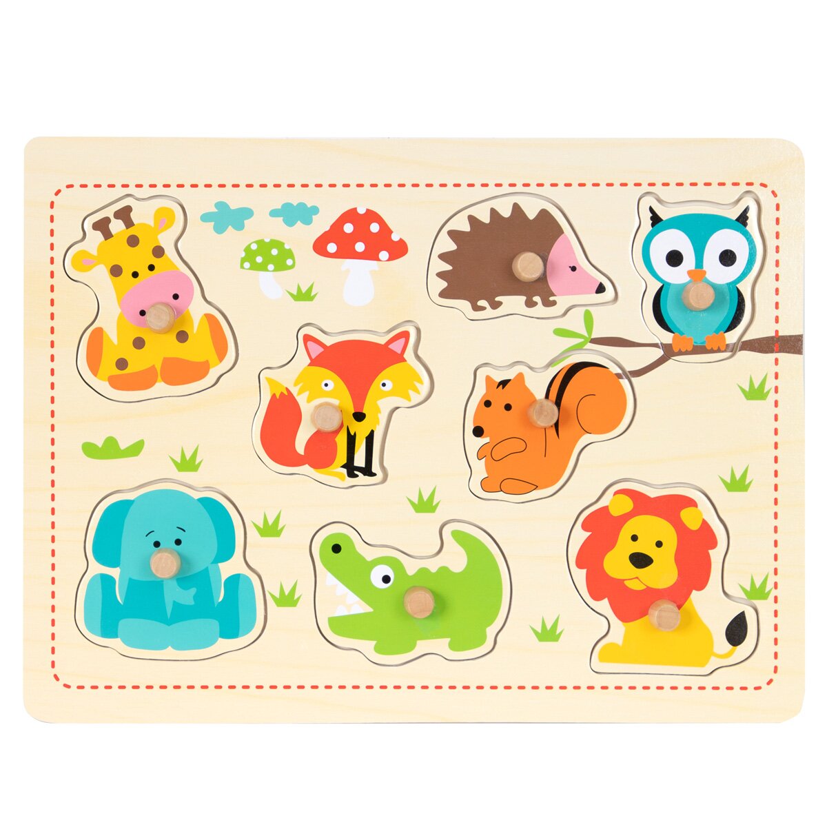 Sunman Puzzle din lemn Animale salbatice 8 piese