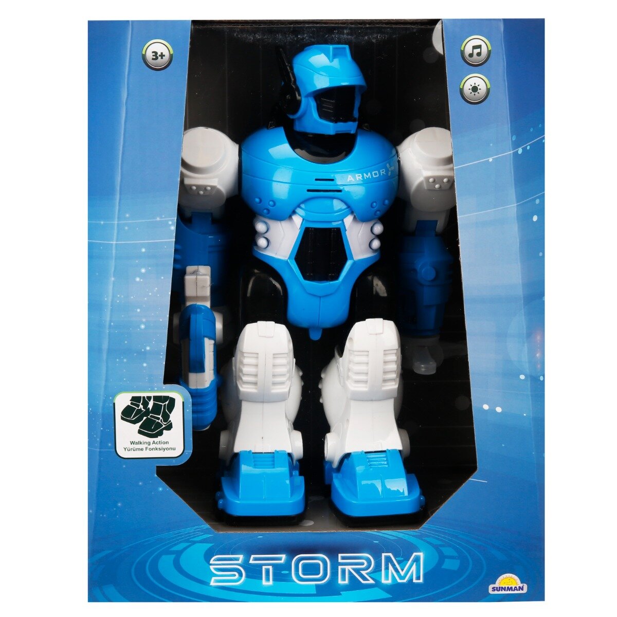 Sunman Robot cu lumini si sunete Storm Brave Albastru 25 cm