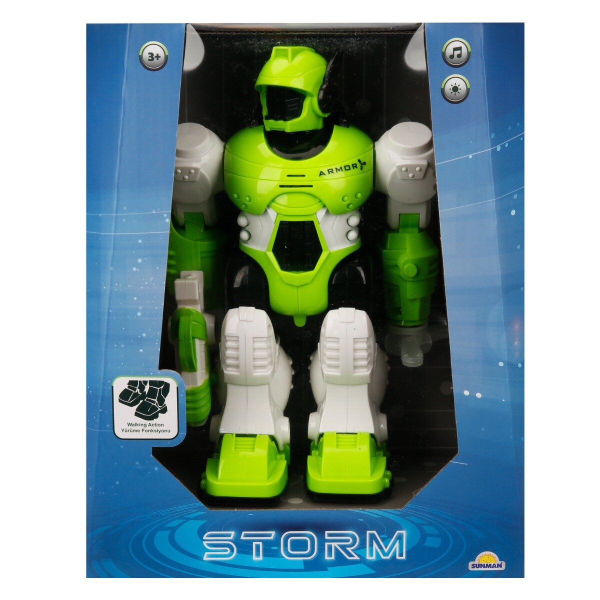 Sunman Robot cu lumini si sunete Storm Brave Verde 25 cm