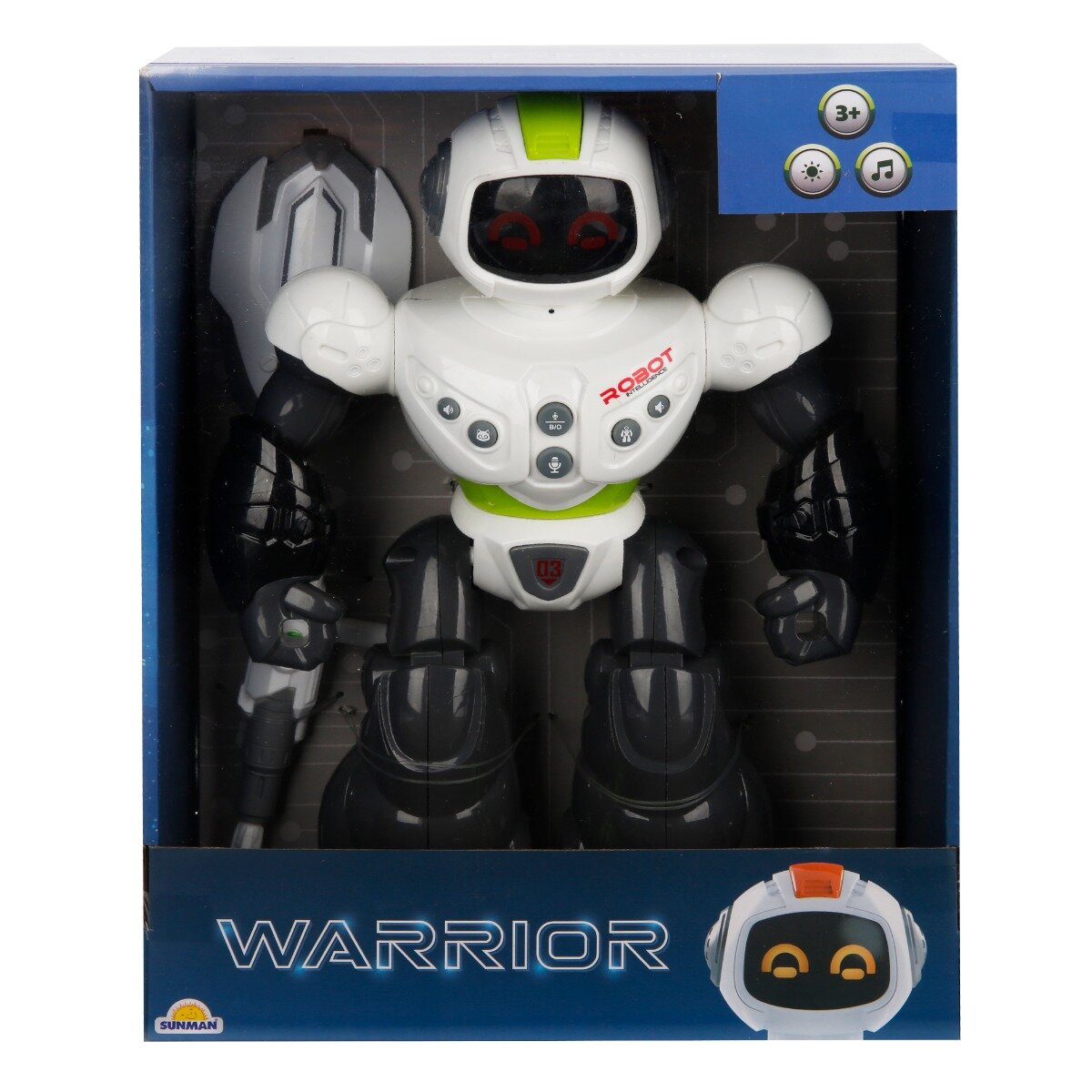 Sunman Robot cu lumini si sunete Warrior Galben 29 cm