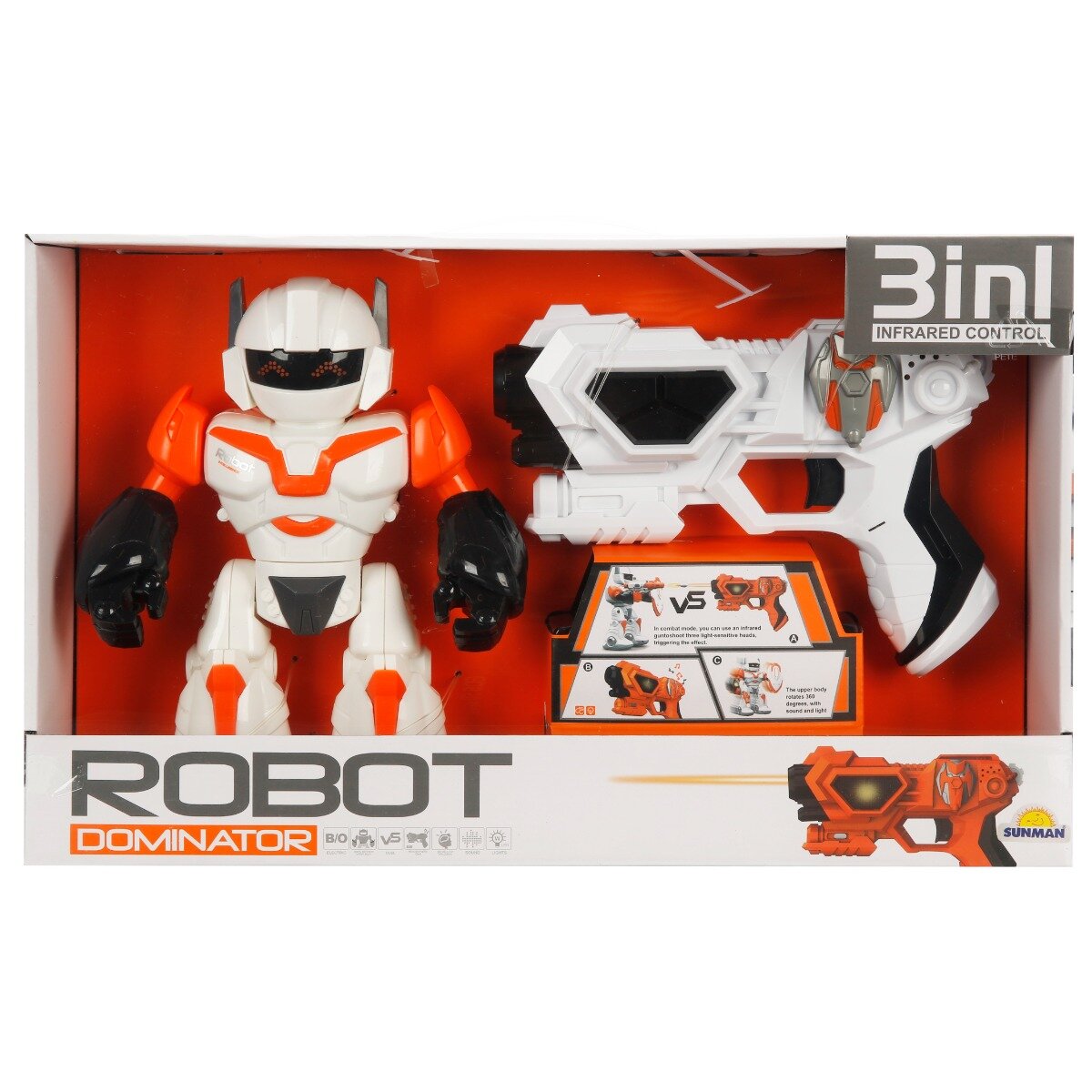 Sunman Robot interactiv 3 in 1 cu pistol Dominator