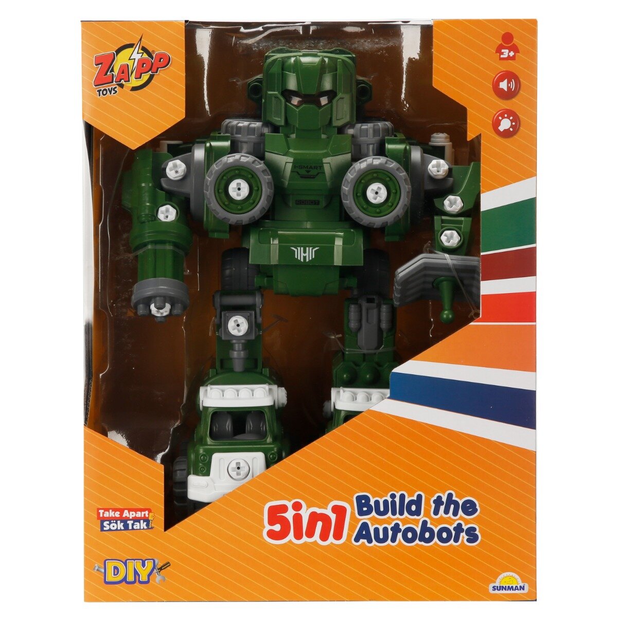 Sunman Robot transformabil 5in1 Zapp Toys Autobots Verde