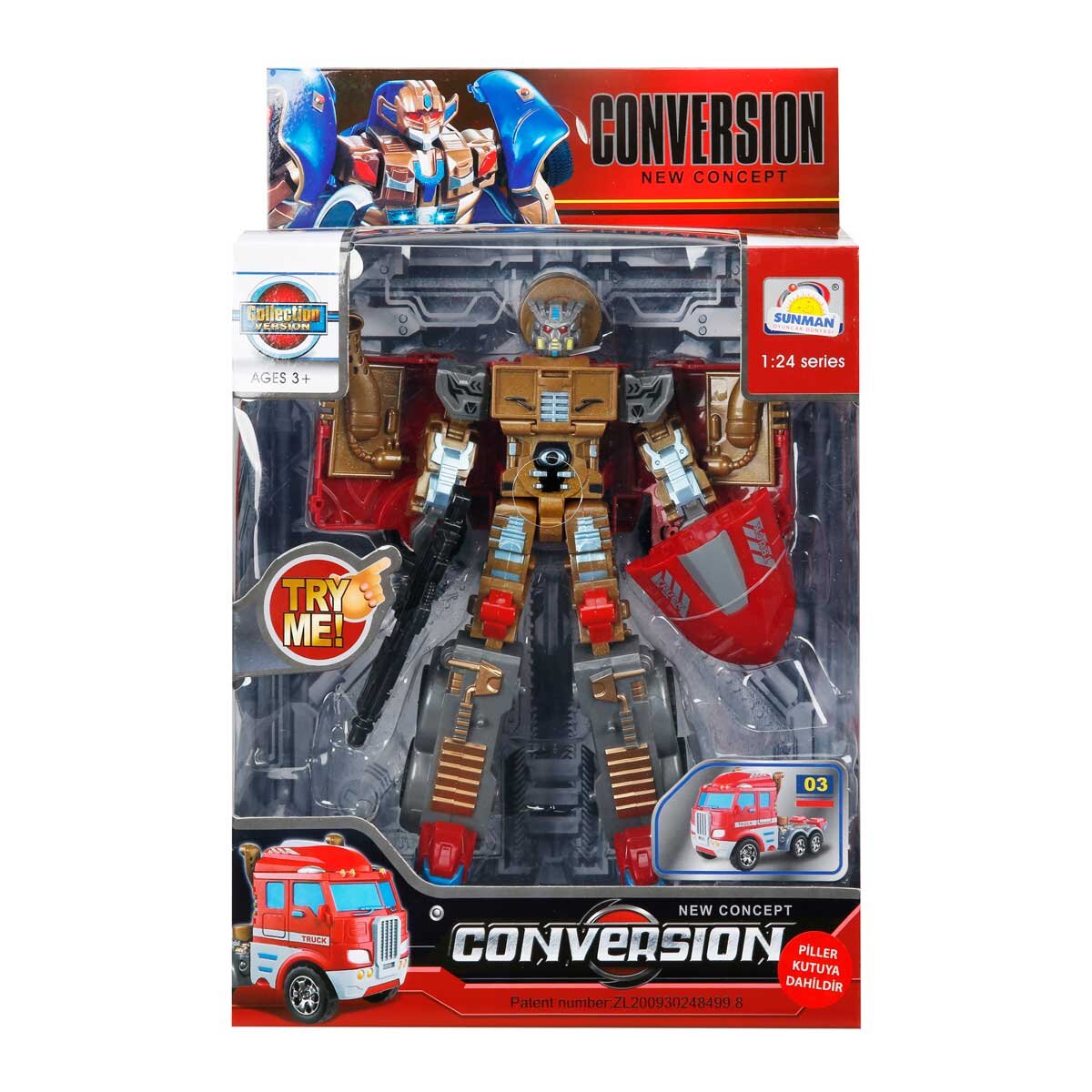 Sunman Robot transformabil in camion cu sunete si lumini 22 cm
