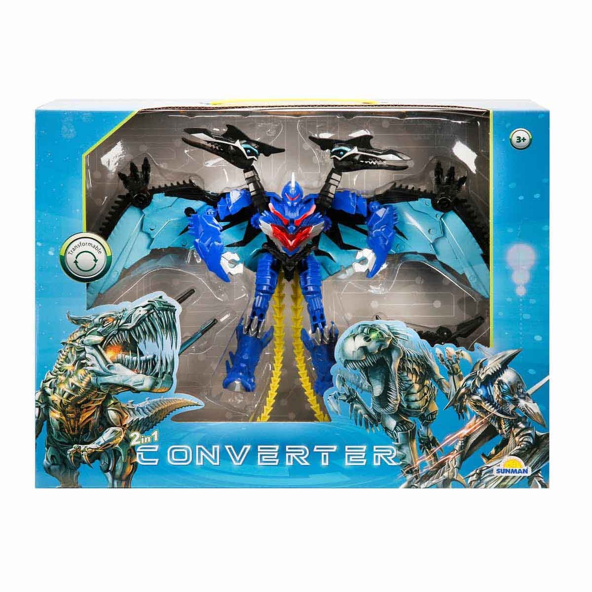 Sunman Robot transformabil in dinozaur Albastru
