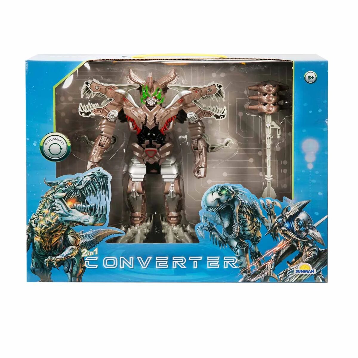 Sunman Robot transformabil in dinozaur Gri