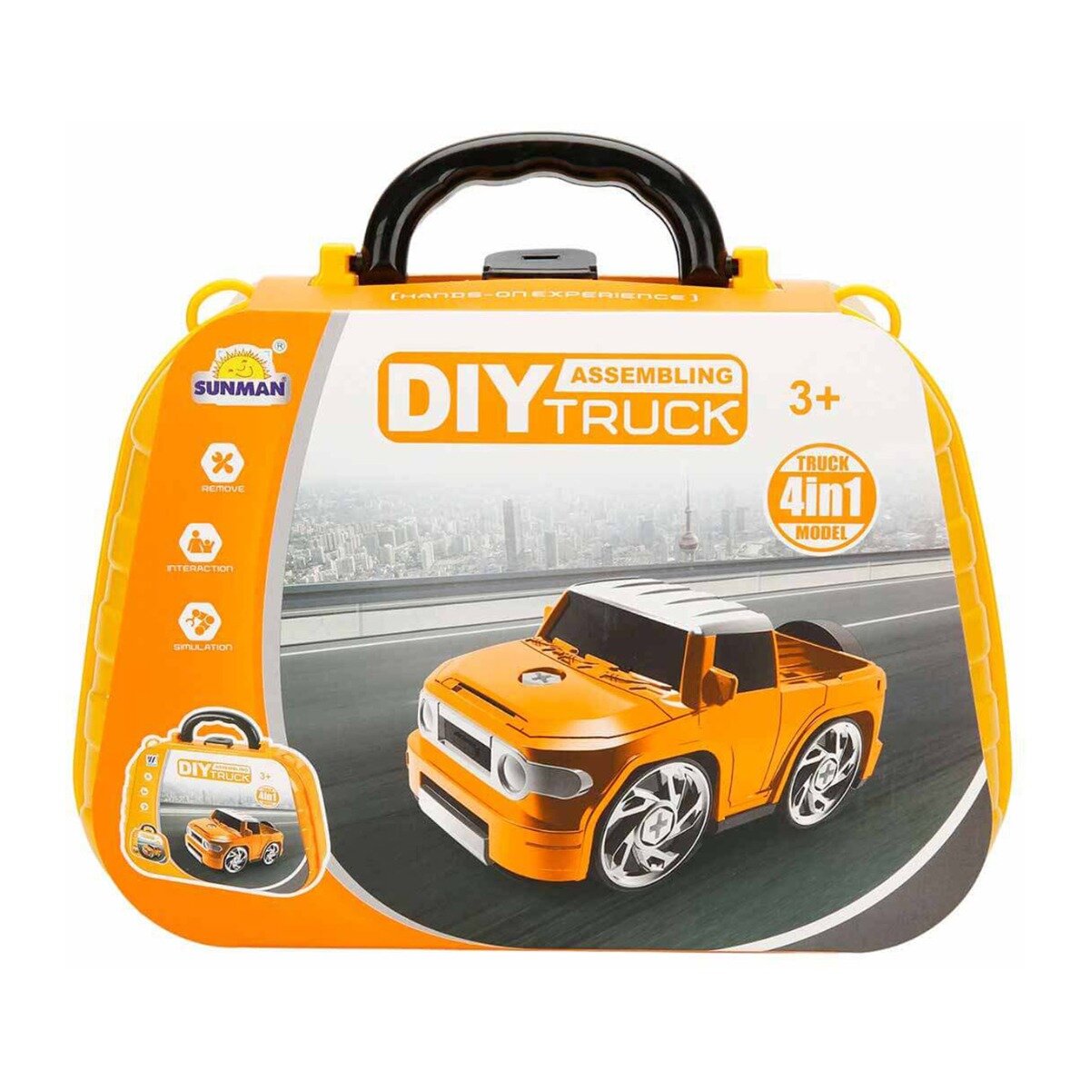 Sunman Set de constructie masini 4 in 1 Galben