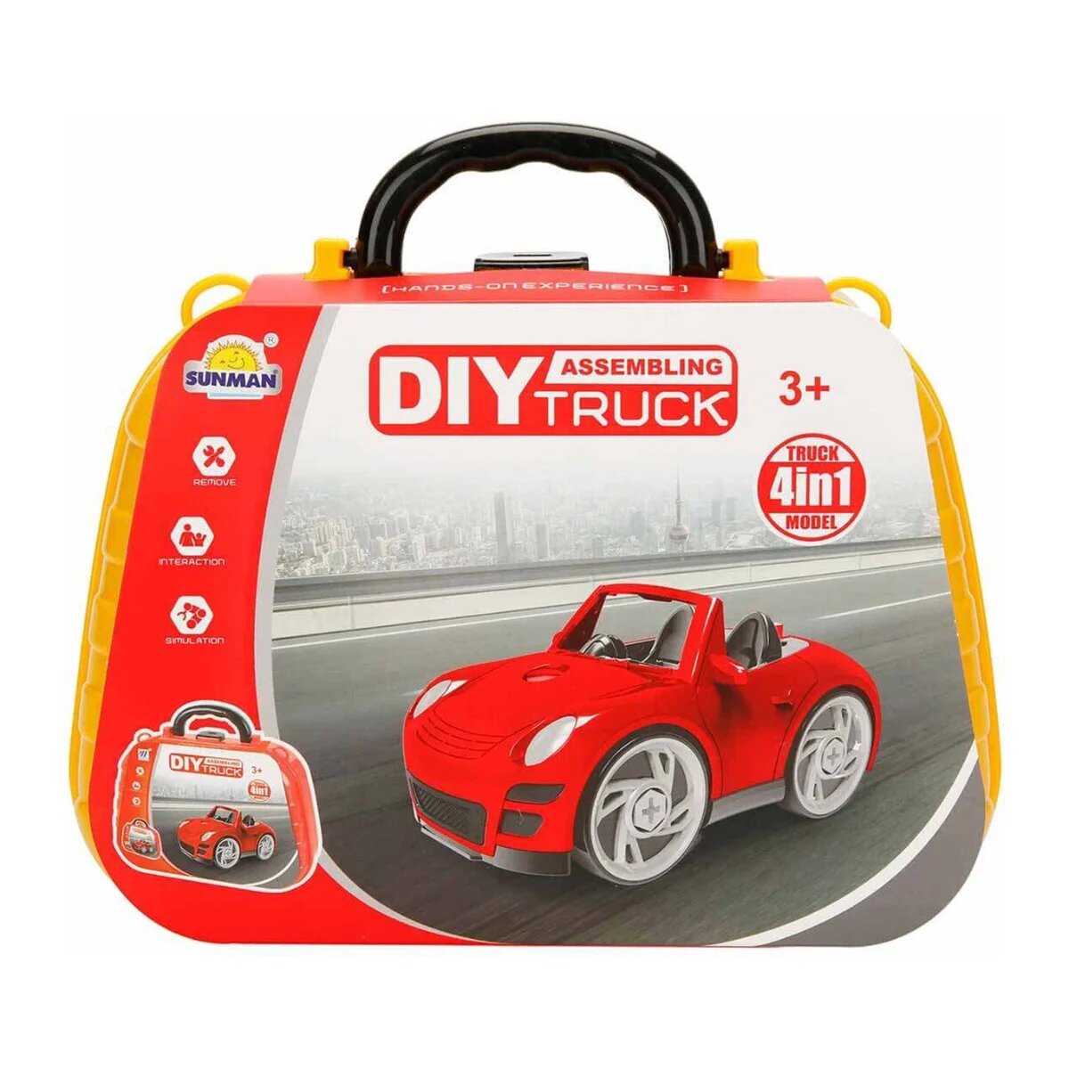 Sunman Set de constructie masini 4 in 1 Rosu