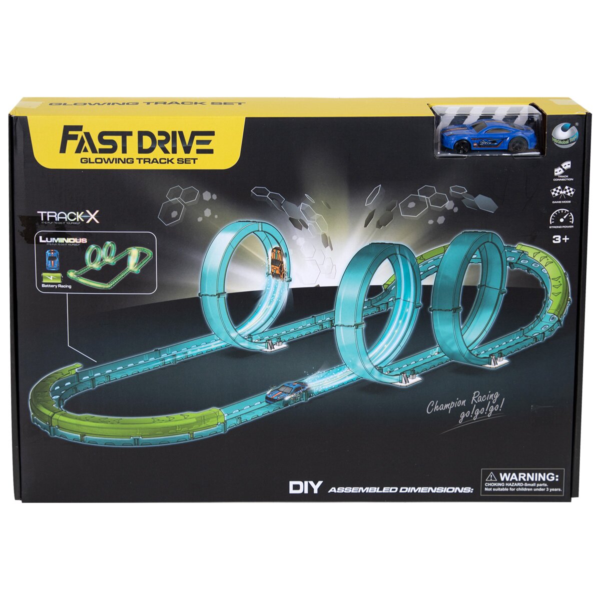 Sunman Set de joaca cu masinuta si pista luminoasa Fast Drive