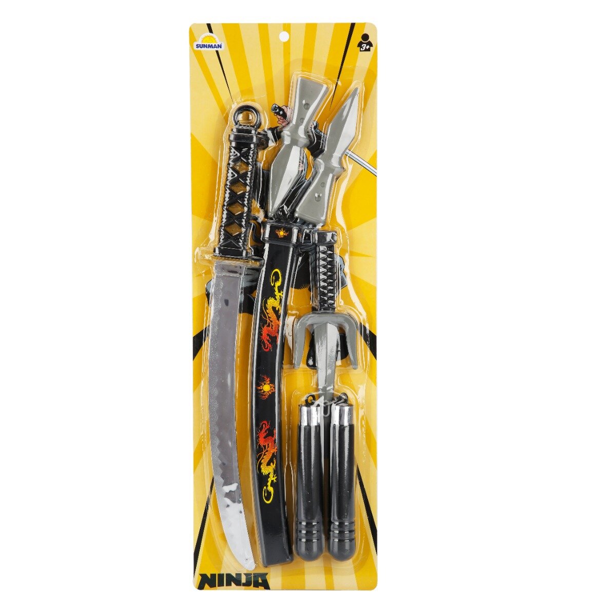 Sunman Set de joaca cu sabie Red Dragon Patterned Ninja