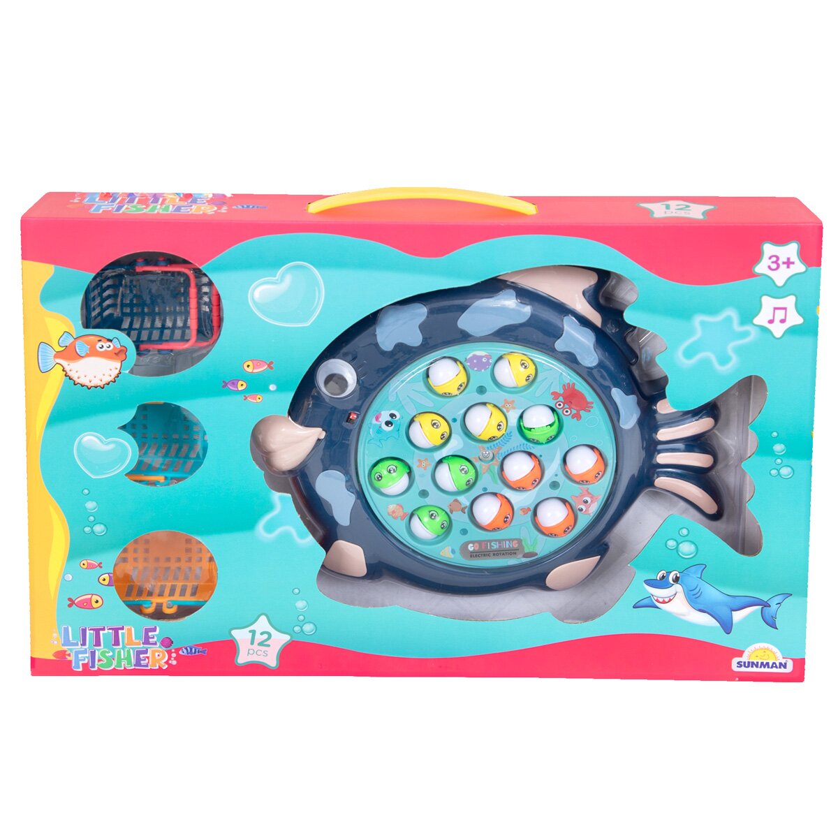 Sunman Set interactiv de pescuit Fishing 12 piese Albastru