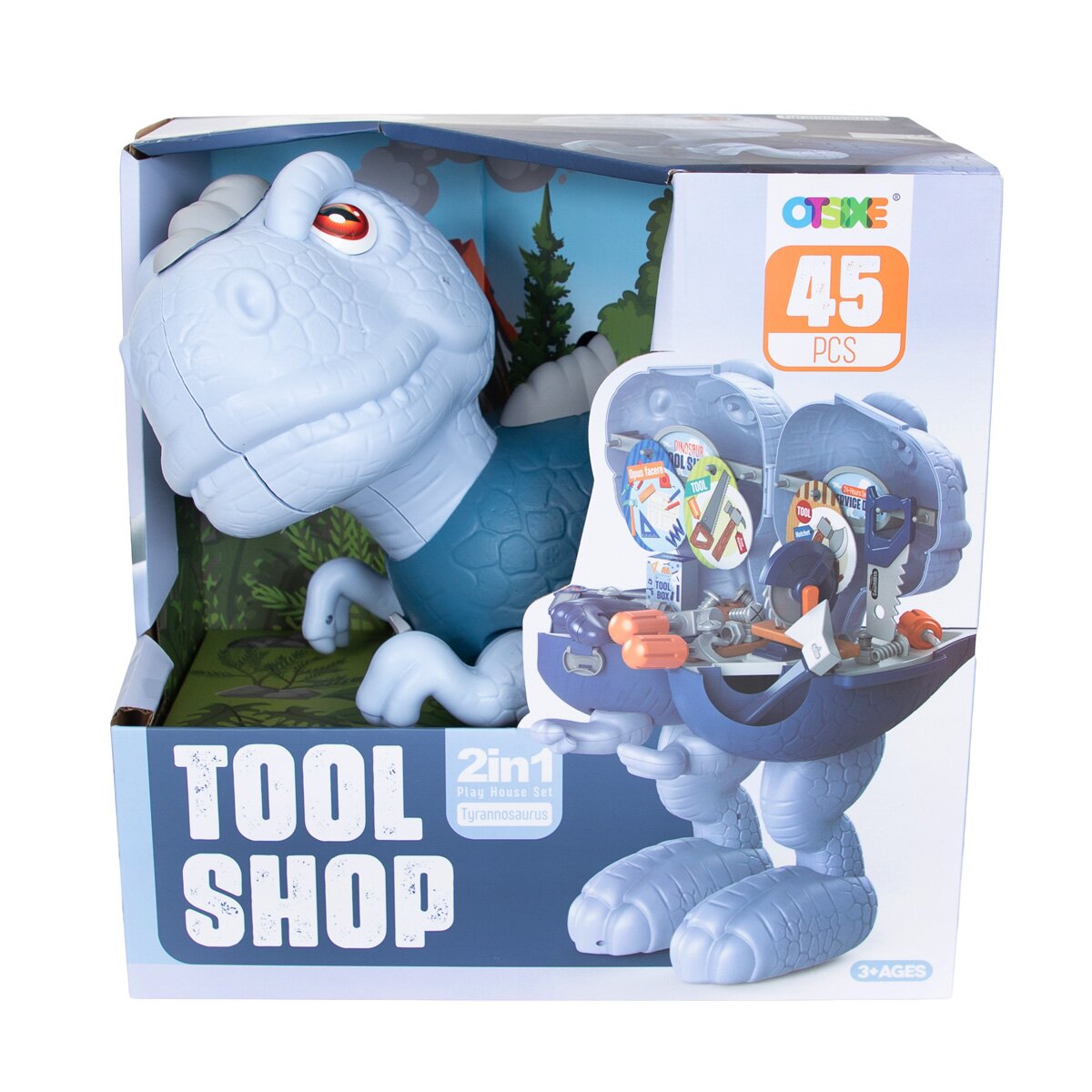 Sunman Set unelte de asamblare 2 in 1 Tool Shop Dinozaur Tyrannosaurus 45 piese