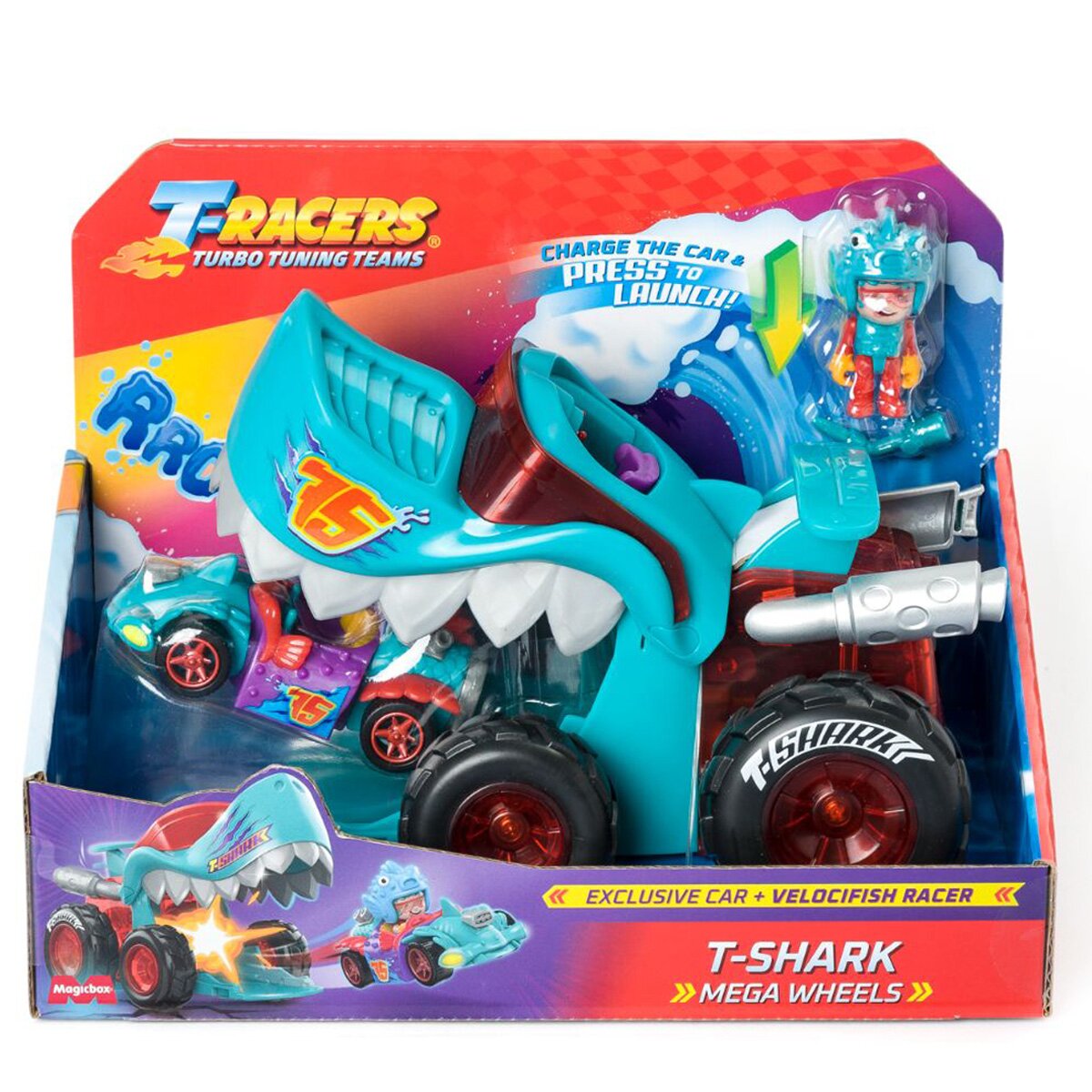 T-Racers Set de joaca cu masinuta Mega Wheel T-Shark