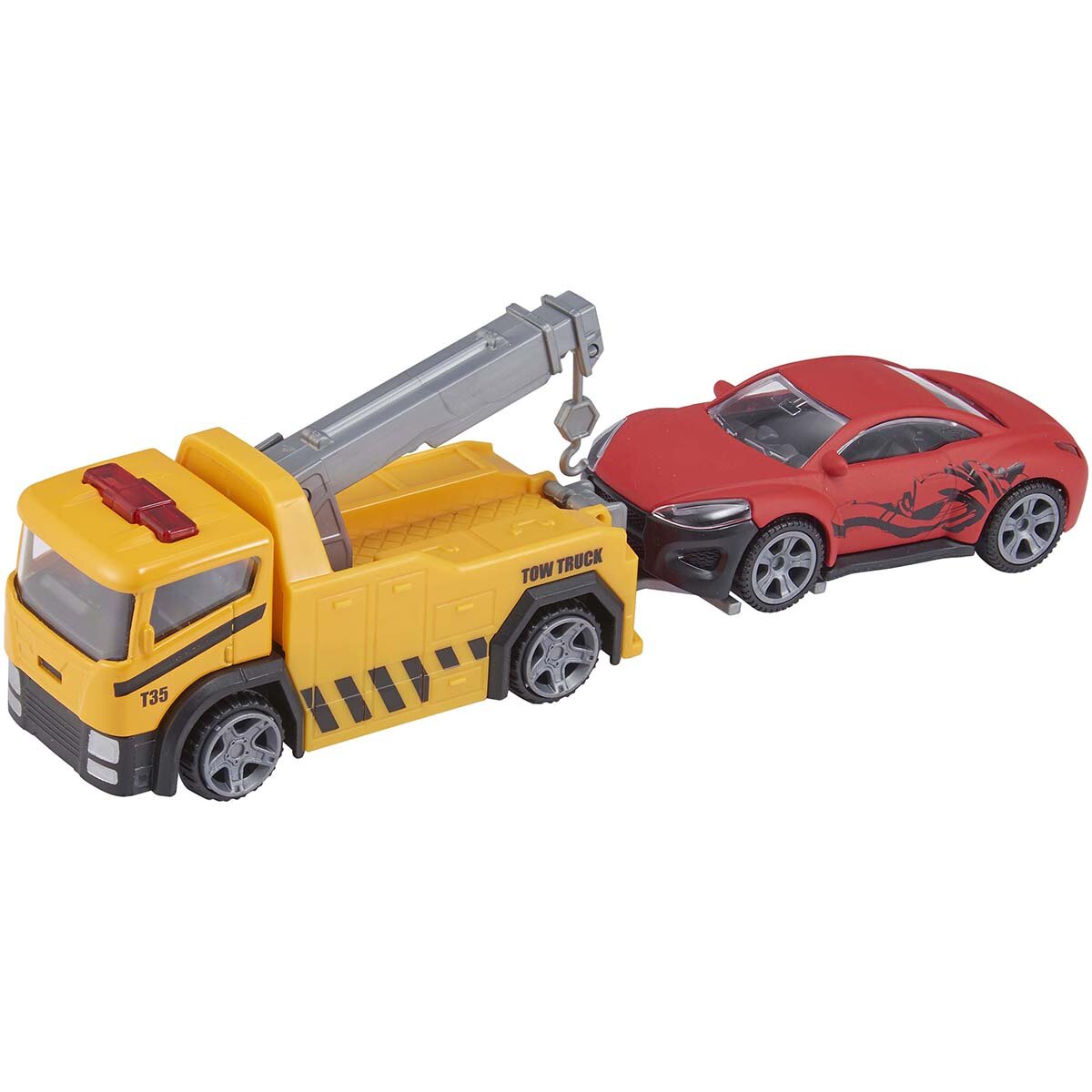 Teamsterz Camion de tractare cu masinuta Galben